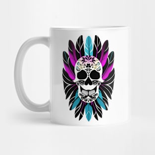 skull with feathers Mug